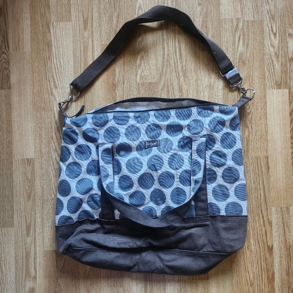 thirty-one Handbags - Thirty-One Blue and Gray Polka Dot Tote